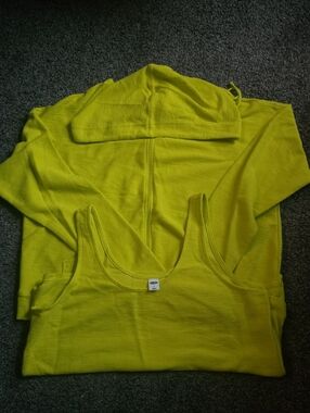 Old Navy Neon Yellow Hoodie and Tank Set